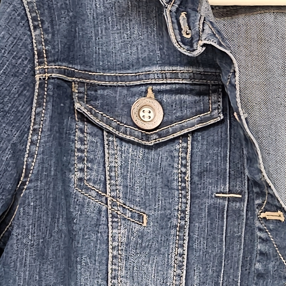 Democracy Blue Denim Cropped Jacket - Picture 4 of 4
